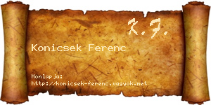 Konicsek Ferenc névjegykártya