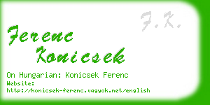 ferenc konicsek business card